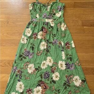 FashionLuisa Floral Twill Midi Dress